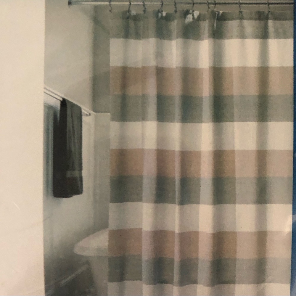 iDesign Striped Cotton Shower Curtain